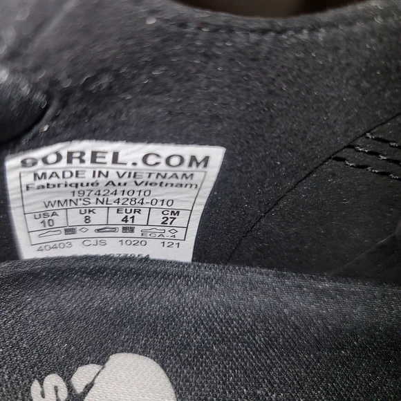 SOREL Kinetic Rush Ripstop City Sneakers Women's 10M black EUC - Picture 6 of 8